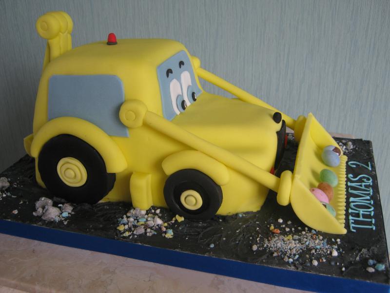 Digger - childrens' cartoon character in sponge for Thomas's 2nd birthday - Fleetwood