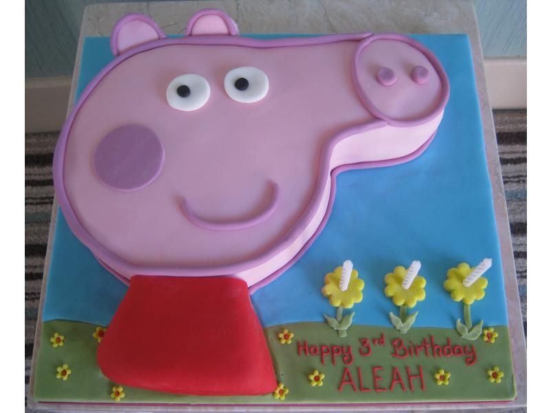 Peppa Pig lemon sponge birthday cake for Aleah in Bispham