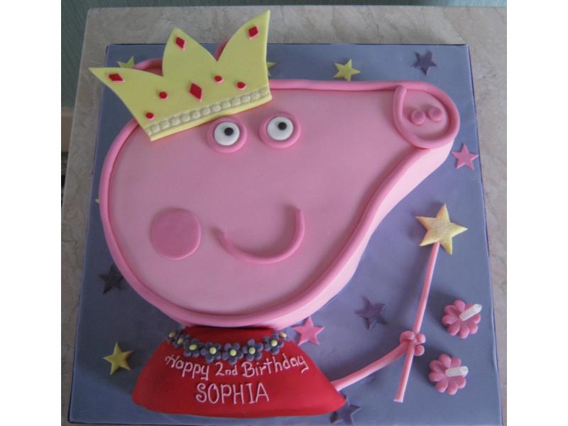 Peppa Pig Princess in lemon sponge for Sophia's 2nd birthday in Thornton