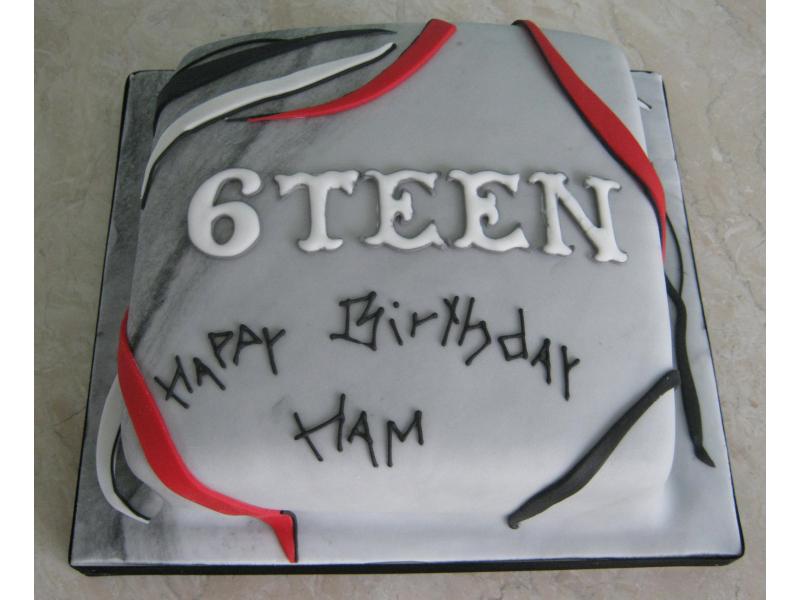 Comtemporary teenager's birthday cake for Sam in Blackpool