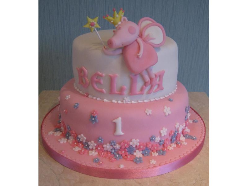 Bella's 1st birthday cake in Madeira sponge with Pricess Peppa Pig