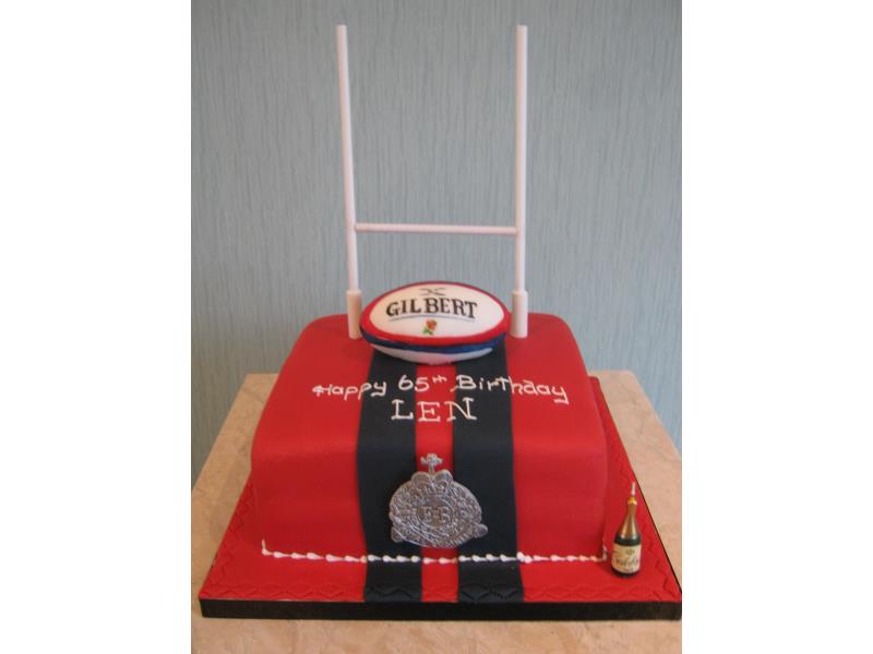 Len - Rugby field cake for Len on his 65th birthday in #Lytham. Made from vanilla sponge