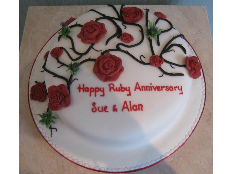 Sue and Alan - Ruby Wedding Anniversary in lemon sponge for their celebration in #Thornton-Cleveleys