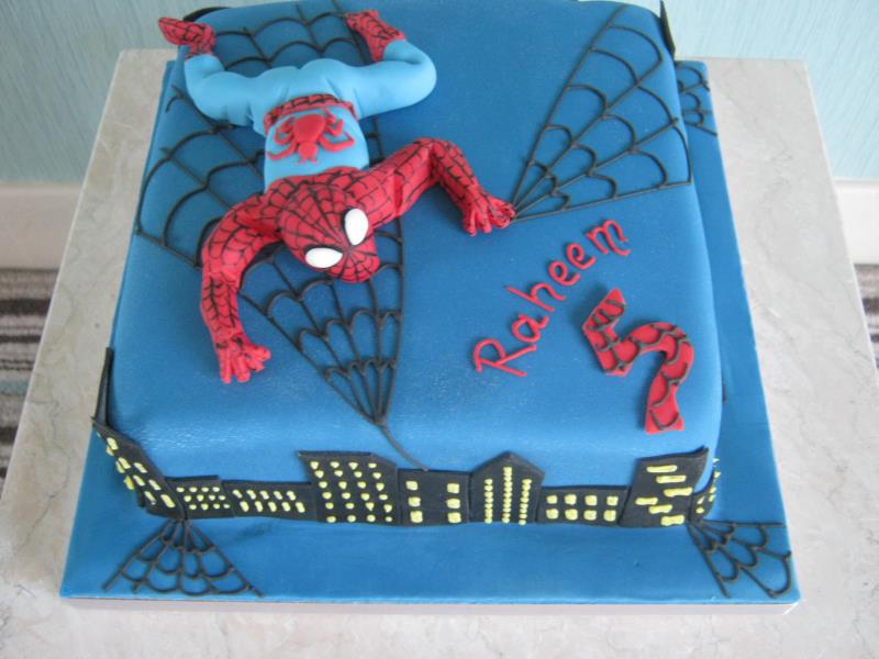 Spiderman - superhero Madeira cake for Raheem in #Alderley Edge