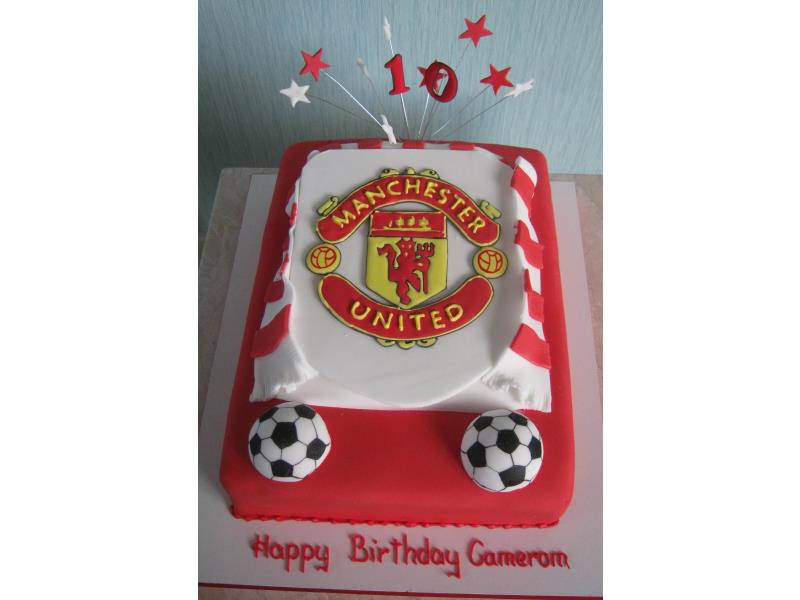 Man Utd crest for a big 10 year old fan Cameron in #Blackpool from Madeira sponge.