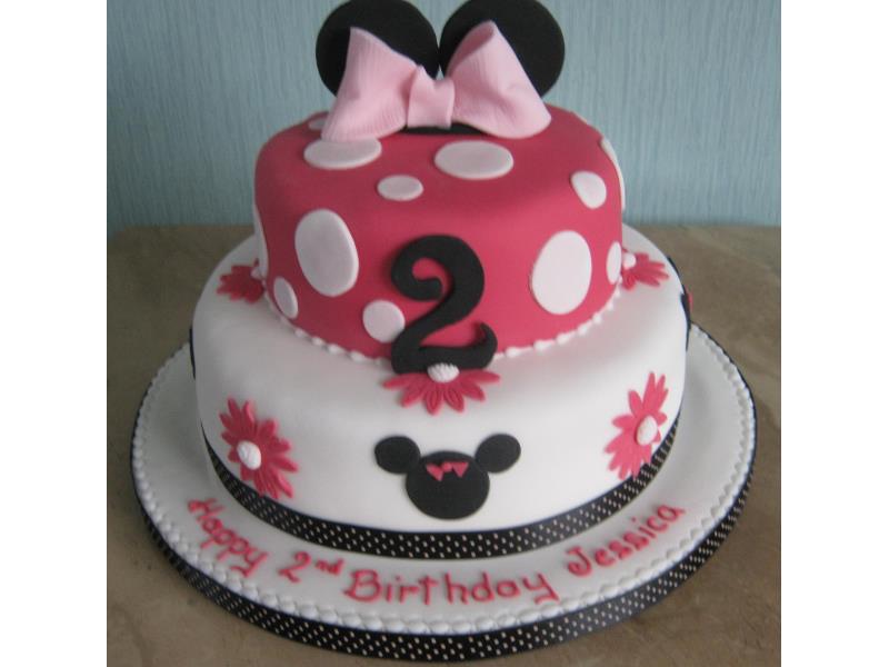 Minnie Mouse - 2 tier vanilla sponge cake for Jessica's birthday in  #Blackpool.