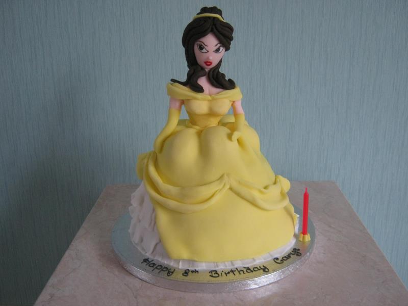 Belle - Disney Princess in chocolate sponge for Carys from Dundee, cleebrating in Blackpool