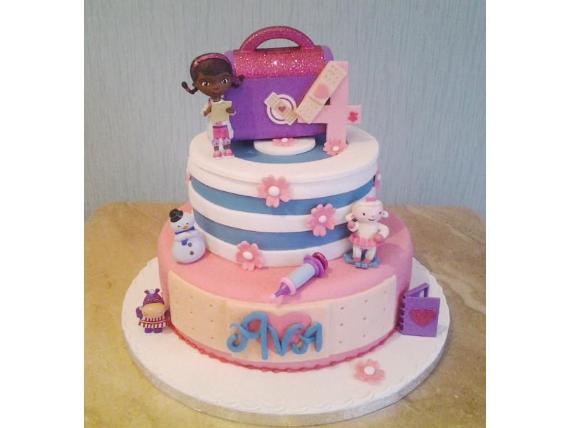 Doc McStuffins in vanilla and plain sponges for Ava in Cleveleys