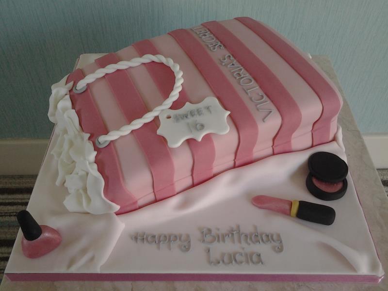 Victoria's Secrets Bag in plain sponge for Lucia's 16th birthday in  Garstang