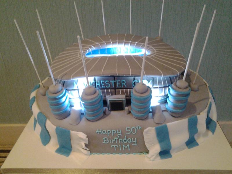 Ethidad Stadium B - this time lit with LEDs for Tim's birthday celebrations in Manchester