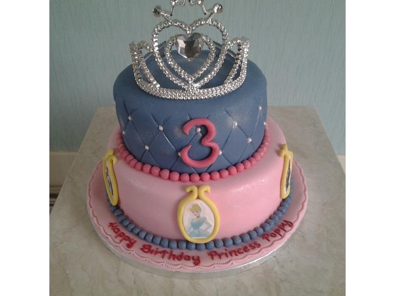 Disney Princess cake with tiara. 2 tiers made in vanilla sponge and chocolate sponge for Mollie in Blackpool