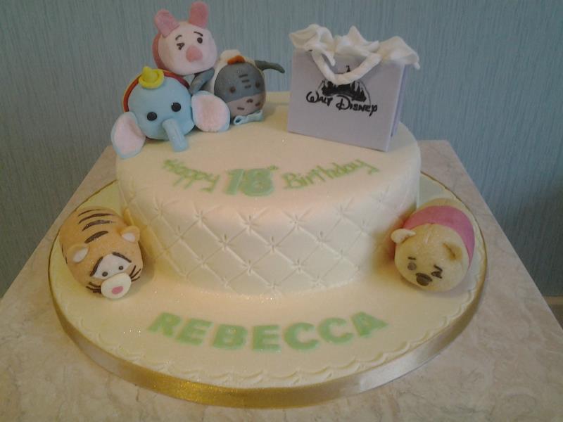 Tsum Tsum characters for Rebecca in Blackpool. Cake made from vanilla sponge