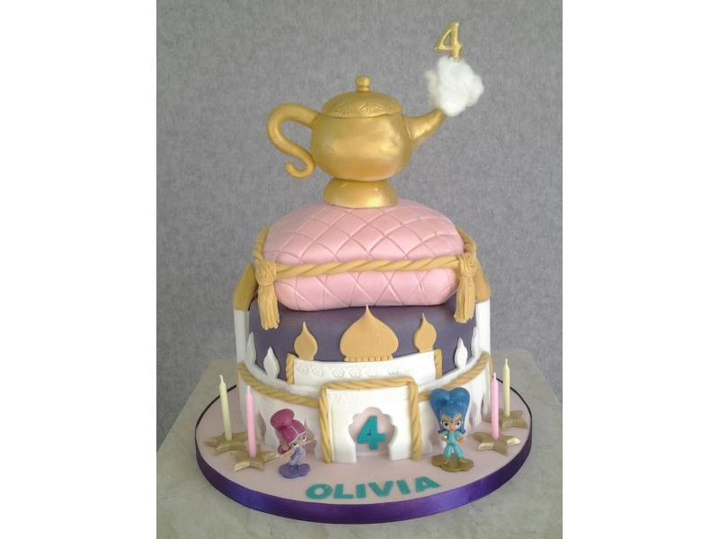 Arabian Nights - Shimmer & Shine Genies with vanilla sponge for Olivia in Blackpool