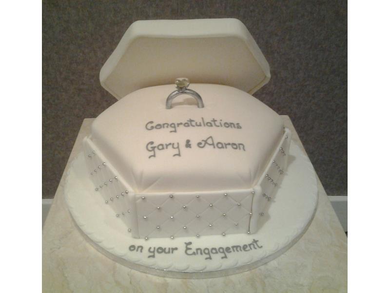 Diamond Ring - engagement cake in chocolate with orange sponge for Gary & Aaron's engement in Blackpool