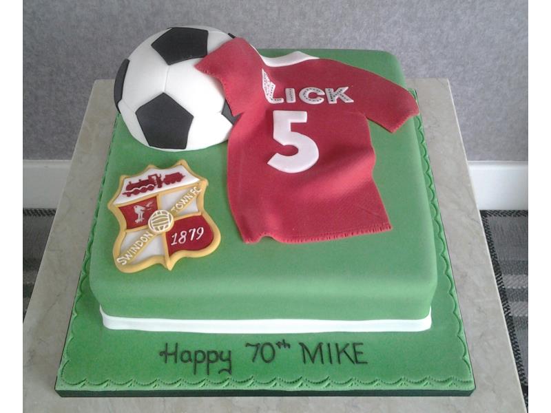 Swindon Town FC - big fan Mike in Blackpool.Made from Vanilla sponge