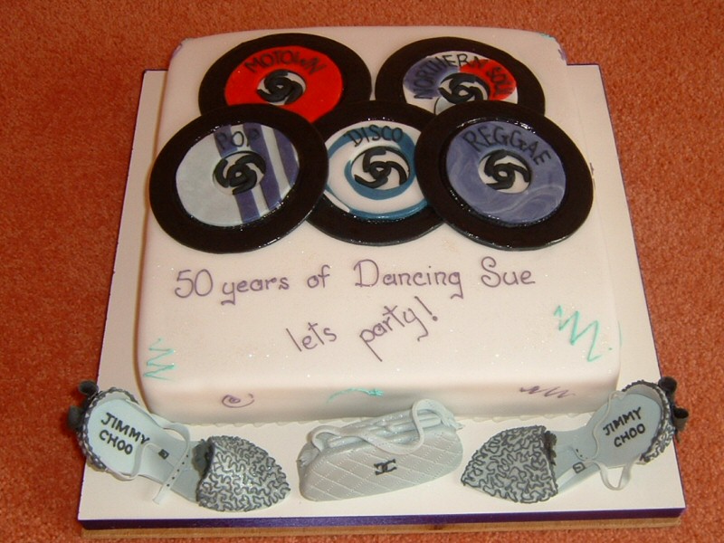 D.I.S.C.O. - 50th birthday disco cake for Sue of Lytham
