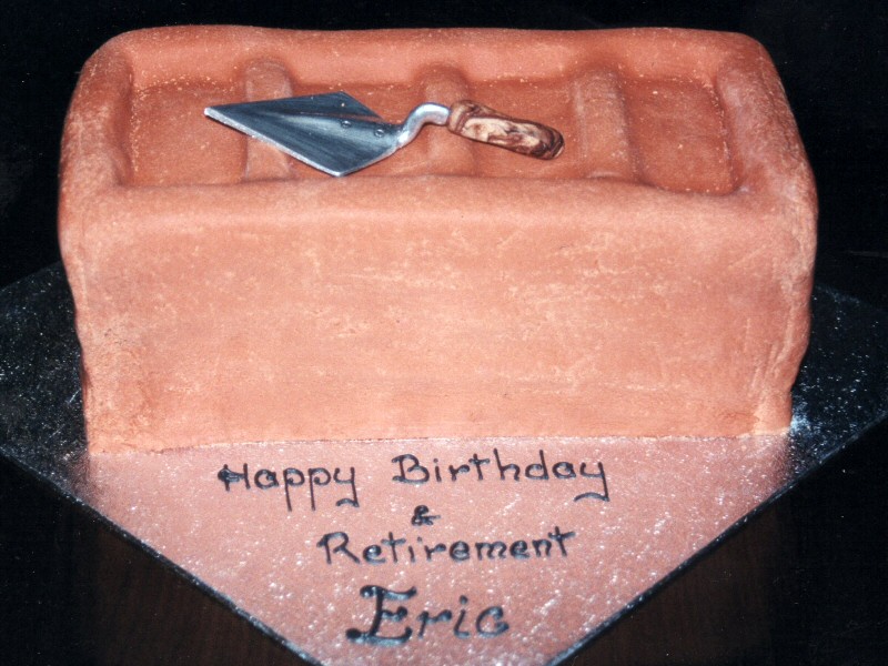 Brick - Shaped retirement Cake for Eric of Bolton