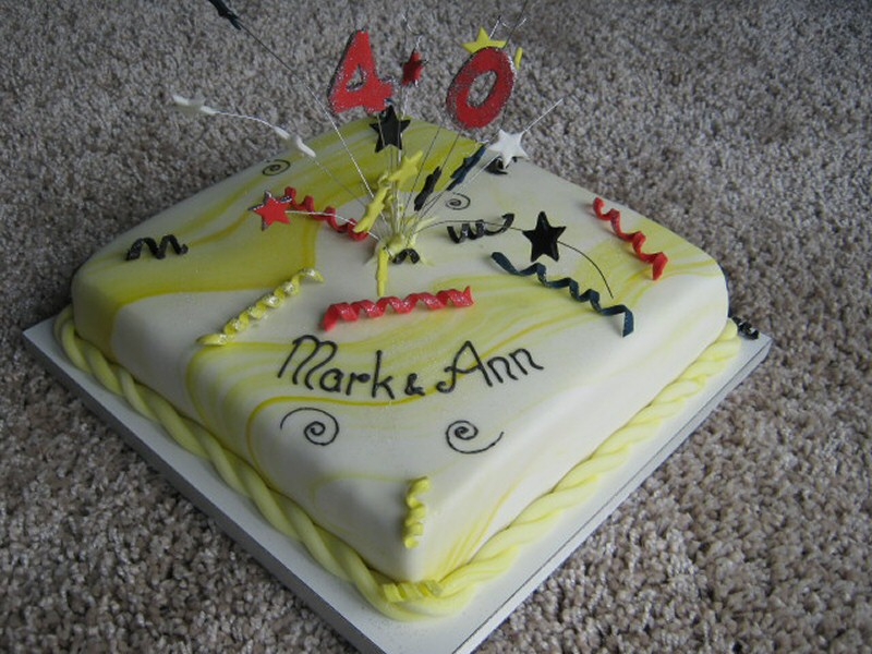 Mark and Ann - Joint 40th birthday cake for Mark and Ann of Inskip, near Preston.